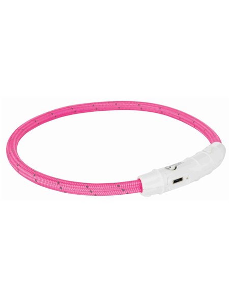 (-20%) Zgarda Cu Led, Incarcare USB, XS-S: 35 cm/7 mm, Roz, 12706