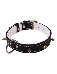 Zgarda Piele cu Colti Tip 25 mm/58 cm, Negru