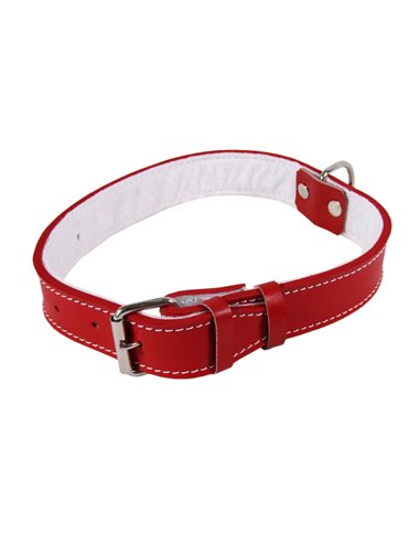 Zgarda Piele Tip 50 (75 cm/50 mm) cu Pasla, Rosu