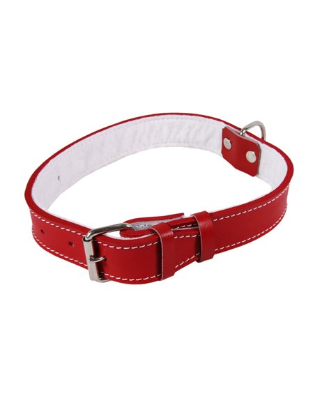 Zgarda Piele Tip 50 (75 cm/50 mm) cu Pasla, Rosu