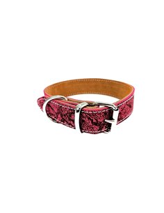 Zgarda din Piele Naturala BUFFO Roz, 30mm x 55cm