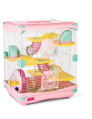 Cusca Pentru Rozatoare, Gremi Adventure Land Double, L: 28x21x43 cm, Roz, K812	