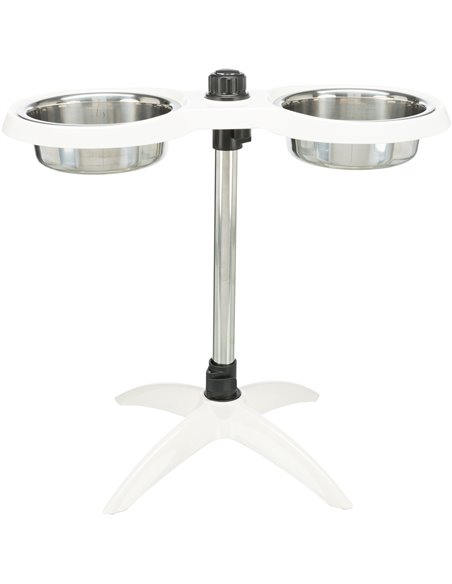 Stativ Reglabil Cu 2 Castroane Inox, 2x1.6 l/21cm, Alb, 25006