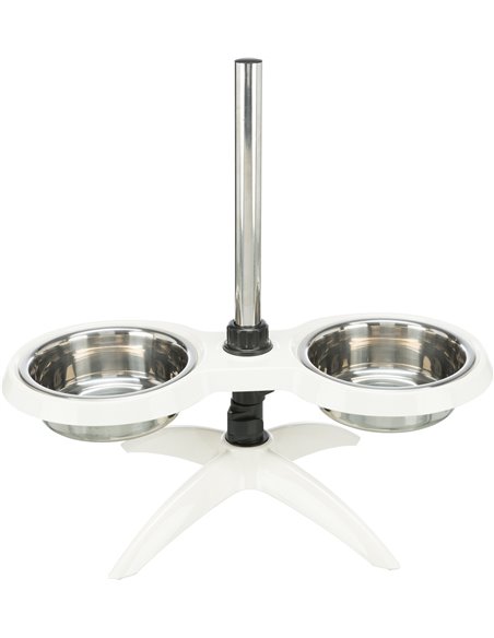 Stativ Reglabil Cu 2 Castroane Inox, 2x1.6 l/21cm, Alb, 25006