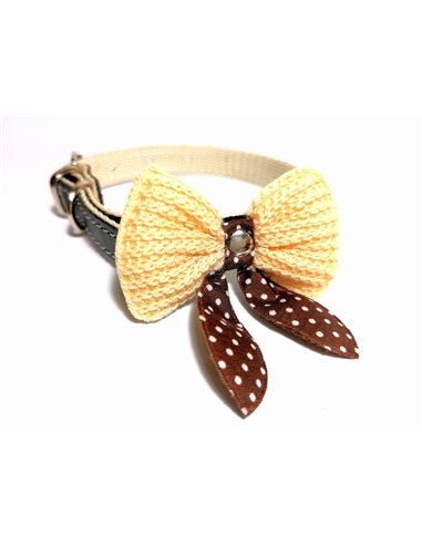 Zgarda Piele Naturala cu Fundita Ticotata, Diverse Culori, 15 mm x 37 cm