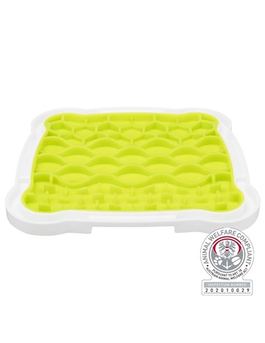 Farfurie Pentru Hranire Lenta, Lickâ€™n'Snack, 20x20 cm, Lime/Alb, 34952