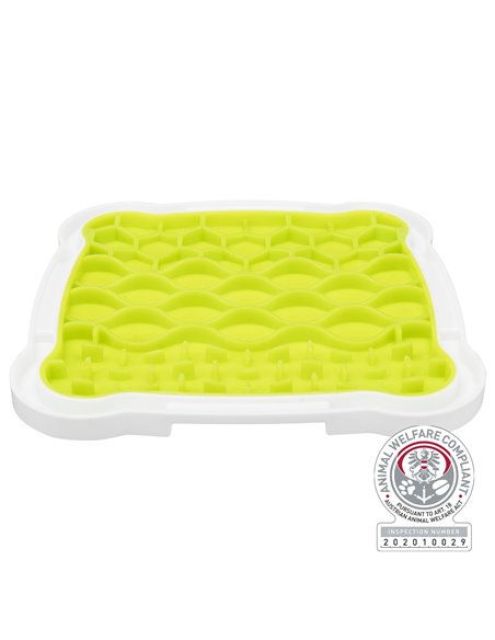 Farfurie Pentru Hranire Lenta, Lickâ€™n'Snack, 20x20 cm, Lime/Alb, 34952