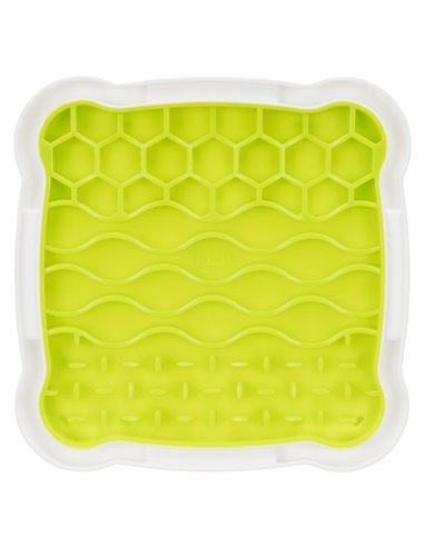 Farfurie Pentru Hranire Lenta, Lickâ€™n'Snack, 20x20 cm, Lime/Alb, 34952