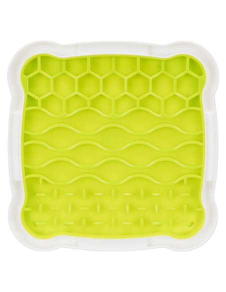 Farfurie Pentru Hranire Lenta, Lickâ€™n'Snack, 20x20 cm, Lime/Alb, 34952