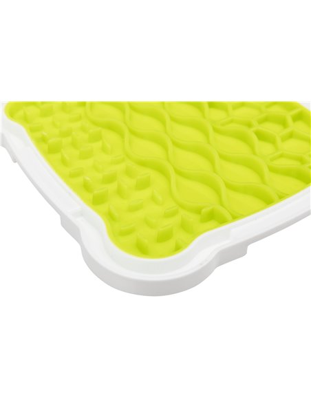 Farfurie Pentru Hranire Lenta, Lickâ€™n'Snack, 20x20 cm, Lime/Alb, 34952