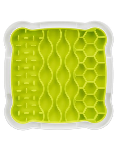 Farfurie Pentru Hranire Lenta, Lickâ€™n'Snack, 20x20 cm, Lime/Alb, 34952