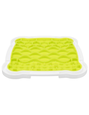 Farfurie Pentru Hranire Lenta, Lickâ€™n'Snack, 20x20 cm, Lime/Alb, 34952