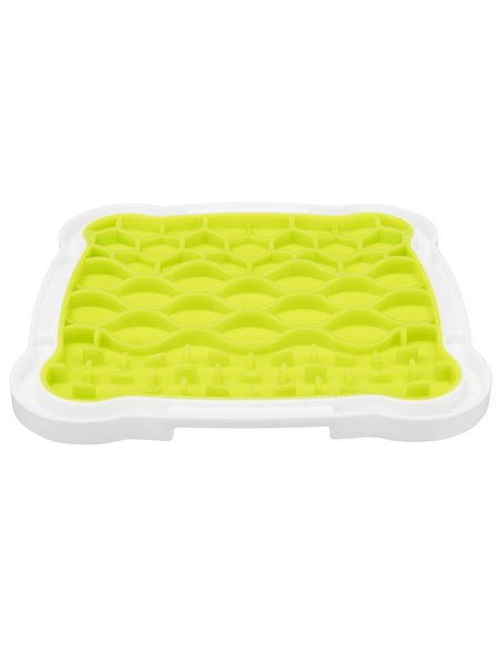 Farfurie Pentru Hranire Lenta, Lickâ€™n'Snack, 20x20 cm, Lime/Alb, 34952