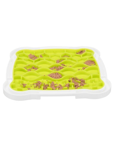 Farfurie Pentru Hranire Lenta, Lickâ€™n'Snack, 20x20 cm, Lime/Alb, 34952