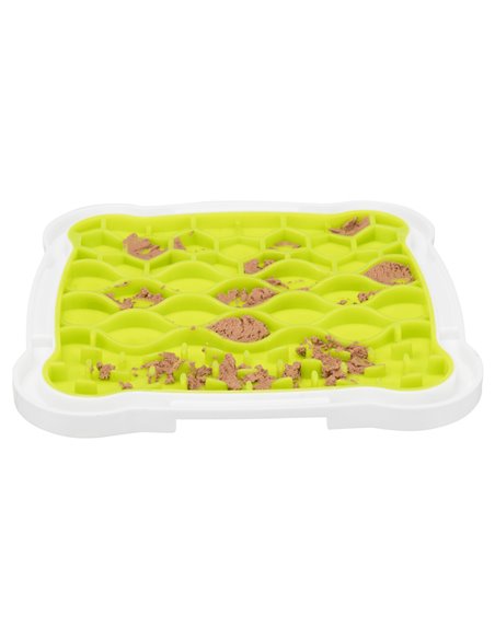 Farfurie Pentru Hranire Lenta, Lickâ€™n'Snack, 20x20 cm, Lime/Alb, 34952