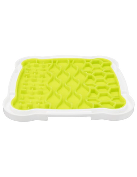 Farfurie Pentru Hranire Lenta, Lickâ€™n'Snack, 20x20 cm, Lime/Alb, 34952