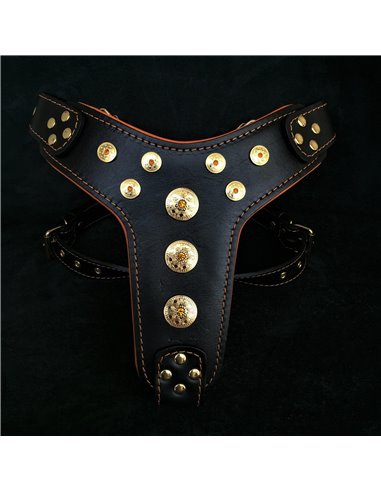 Ham Bijou, Piele Naturala, L/XL, Negru/Portocaliu