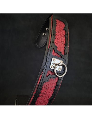 Zgarda Red Dragon, Piele Naturala, Negru, pentru Cane Corso, Amstaff, Doberman etc