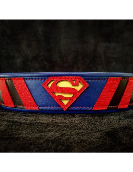 Zgarda Superman, Piele Naturala, M/L/XL, pentru Cane Corso, Labrador, Amstaff etc