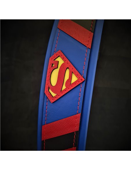 Zgarda Superman, Piele Naturala, M/L/XL, pentru Cane Corso, Labrador, Amstaff etc