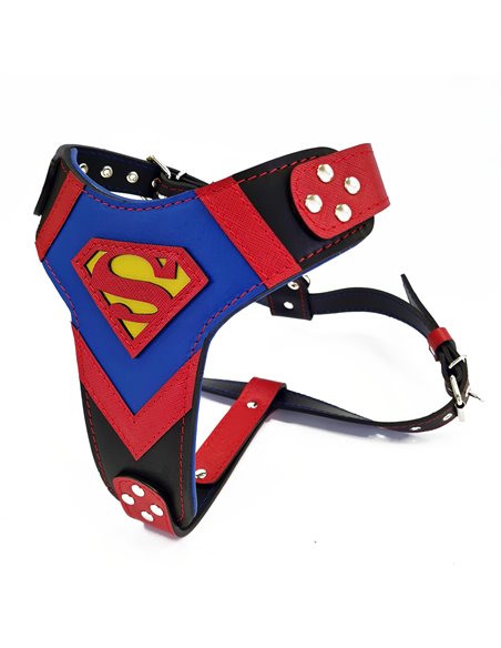 Ham Superman, Piele Naturala, M/L, pentru Ciobanesc German, Doberman, Akita etc