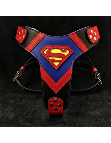 Ham Superman, Piele Naturala, M/L, pentru Ciobanesc German, Doberman, Akita etc