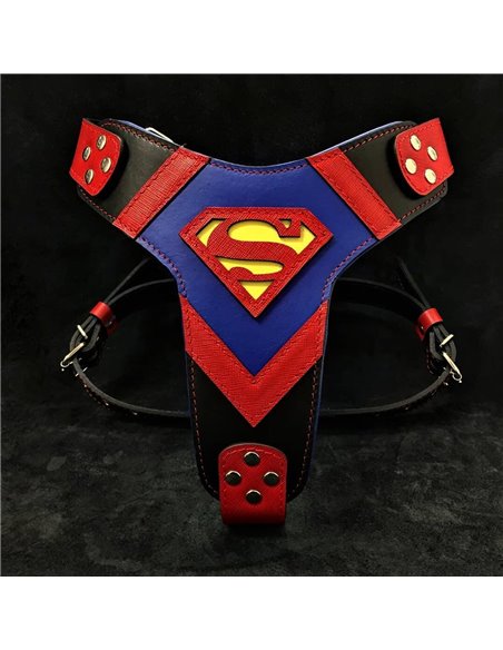 Ham Superman, Piele Naturala, M/L, pentru Ciobanesc German, Doberman, Akita etc
