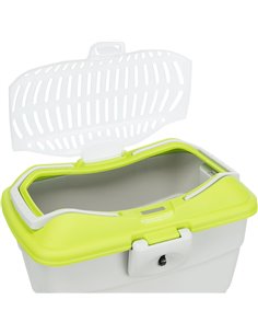 Cusca De Transport Pentru Rozatoare, Mini-Capri, 40x22x30 cm, Pana la 2 kg, Gri/Verde, 39802	 2
