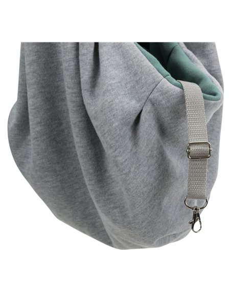 Geanta De Transport, Junior, Soft, Frontala, 22x20x60 cm, Pana la 5 kg, Gri/Verde Menta, 28948