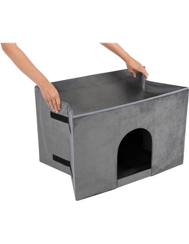 (-20%) Culcus Harvey Cu Trepte, 119x47x50 cm, Gri/Alb/Negru, 38039	