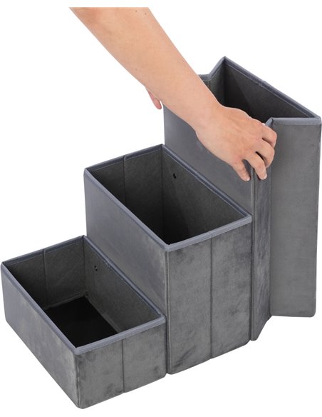 (-20%) Culcus Harvey Cu Trepte, 119x47x50 cm, Gri/Alb/Negru, 38039	