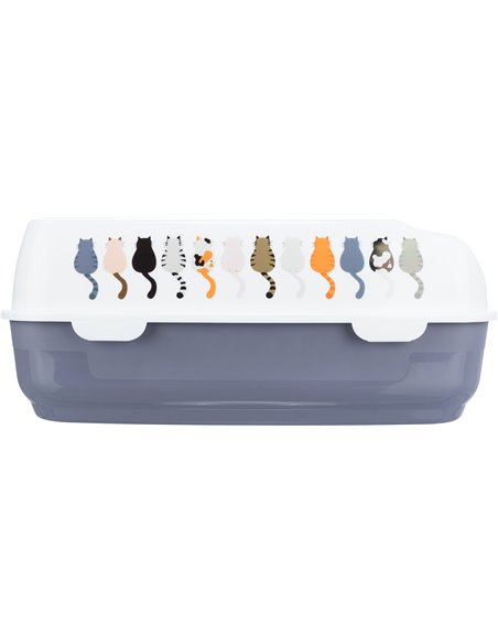 Litiera Delio, Cu Rama, 38 x 20 x 50 cm, Gri/ Alb, 40397