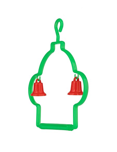 Jucarie Pentru Pasari, Leagan Cu Clopotei, Plastic, 9 cm, 002A	