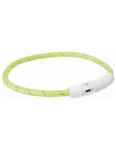 (-20%) Zgarda Cu Led, Incarcare USB, XS-S: 35 cm/7 mm, Verde, 12700