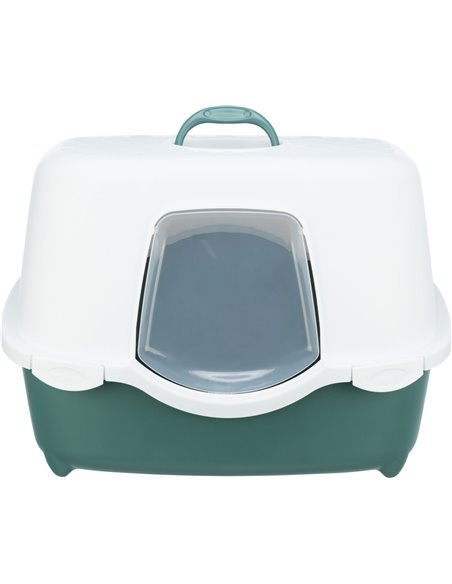 Litiera Berto Davio Top, Cu Capac Si Filtru De Carbon, 56 x 39 x 39 cm, Verde/Alb, 40570