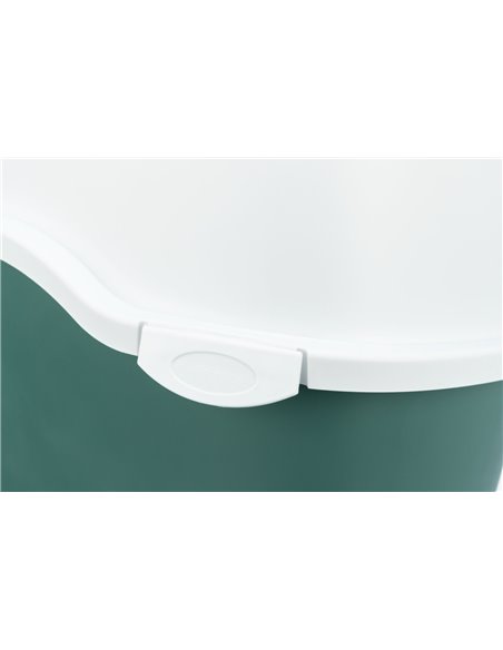 Litiera Berto Davio Top, Cu Capac Si Filtru De Carbon, 56 x 39 x 39 cm, Verde/Alb, 40570