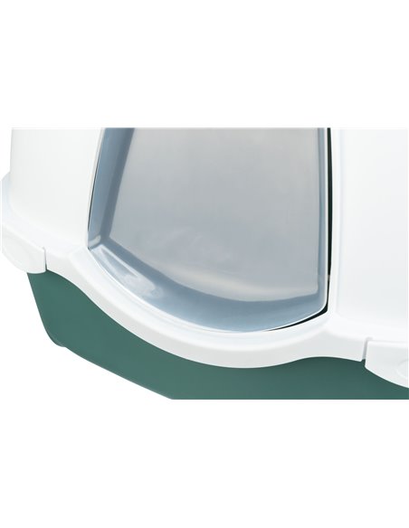 Litiera Berto Davio Top, Cu Capac Si Filtru De Carbon, 56 x 39 x 39 cm, Verde/Alb, 40570