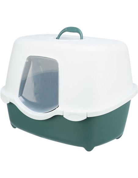 Litiera Berto Davio Top, Cu Capac Si Filtru De Carbon, 56 x 39 x 39 cm, Verde/Alb, 40570