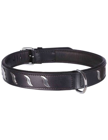 Zgarda Piele, Active, L: 48-56 cm / 30 mm, Negru, 18604