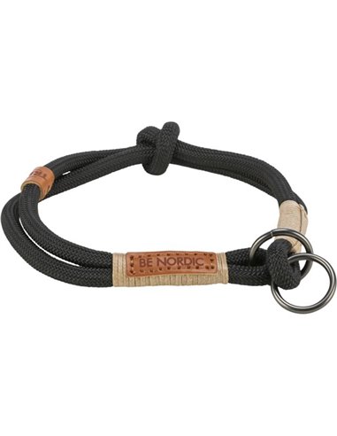 Zgarda Coarda Be Nordic, Semistrangulanta, L-XL: 55 cm / 13 mm, Negru/Nisipiu, 17295