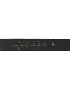 Zgarda Piele Rustic Heartbeat, S-M: 34-40 cm / 30 mm, Negru, 18984 2