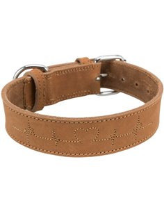 Zgarda Piele Rustic Heartbeat, S-M: 34-40 cm / 30 mm, Maro, 19014 2