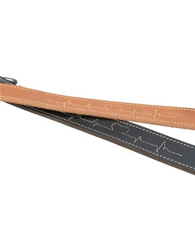 Zgarda Piele Rustic Heartbeat, S-M: 34-40 cm / 30 mm, Maro, 19014