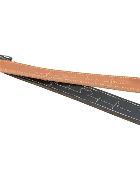 Zgarda Piele Rustic Heartbeat, S-M: 34-40 cm / 30 mm, Maro, 19014