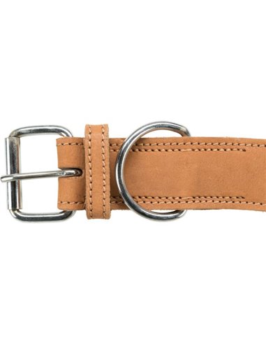 Zgarda Piele Rustic Heartbeat, S-M: 34-40 cm / 30 mm, Maro, 19014