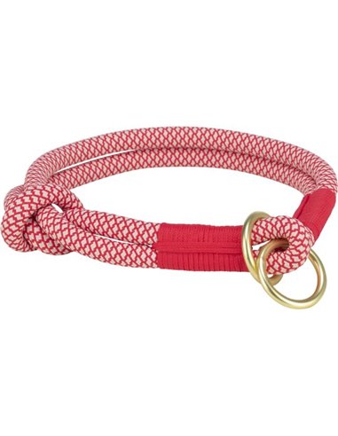 (-15%) Zgarda Coarda Soft, Semistrangulanta, S-M: 40 cm / 10 mm, Rosu/Crem, 1984503