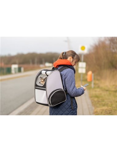 Rucsac De Transport, Chloe, 39x43x27 cm, Pana la 8 kg, Gri/Negru, 28843	