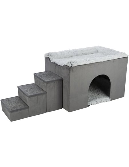 Culcus Harvey Cu Trepte, 154x60x60 cm, Gri/Alb/Negru, 38042	