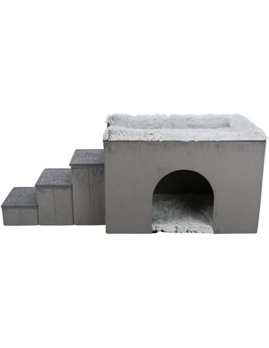 Culcus Harvey Cu Trepte, 154x60x60 cm, Gri/Alb/Negru, 38042	