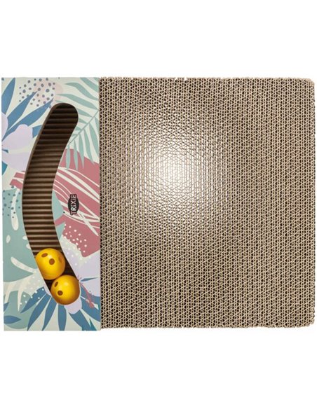 Carton de Zgariat, cu Doua Mingi si Catnip, 38 x 5 x 30 cm, Multicolor, 48006